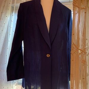 Navy blue shoulder pad blazer
